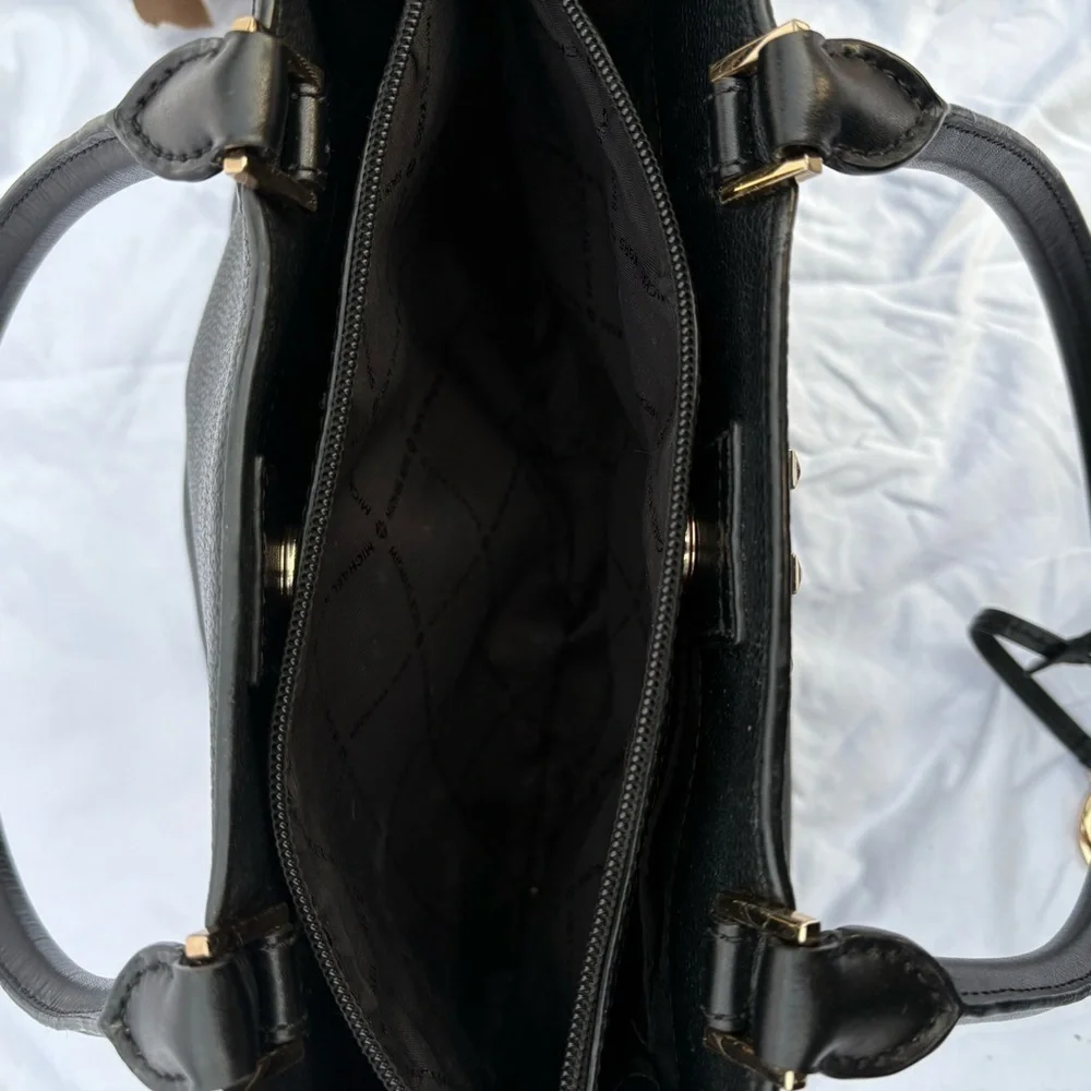 Michael Kors Addison Black and Gold Elegant Shoulder Bag
